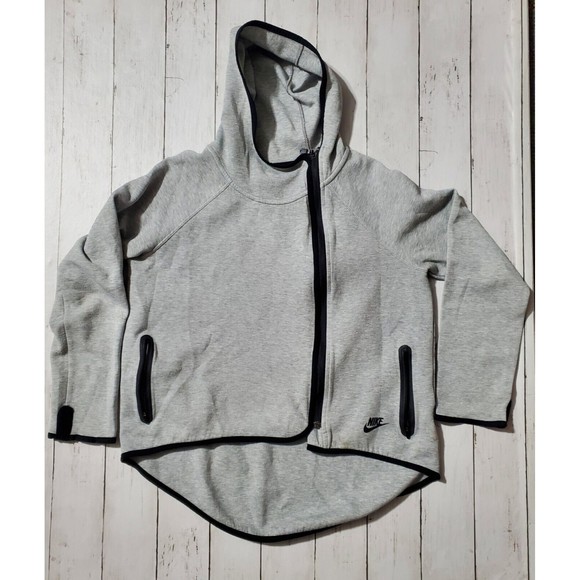 Nike Tech Cape Hoodie Sweatshirt Women's Size Small Grey Black - Picture 1 of 9